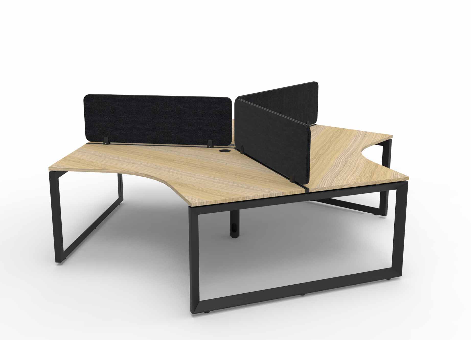 Loop 3 Person 120 Degree Workstation - with Eco Screen